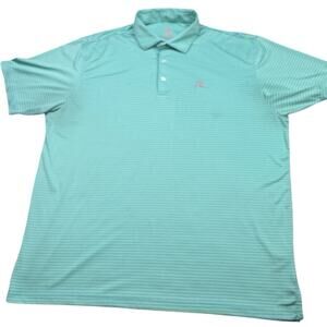 Rhoback Golf Performance Polo Mens Size XXL Short Sleeve Blue Green Stripes